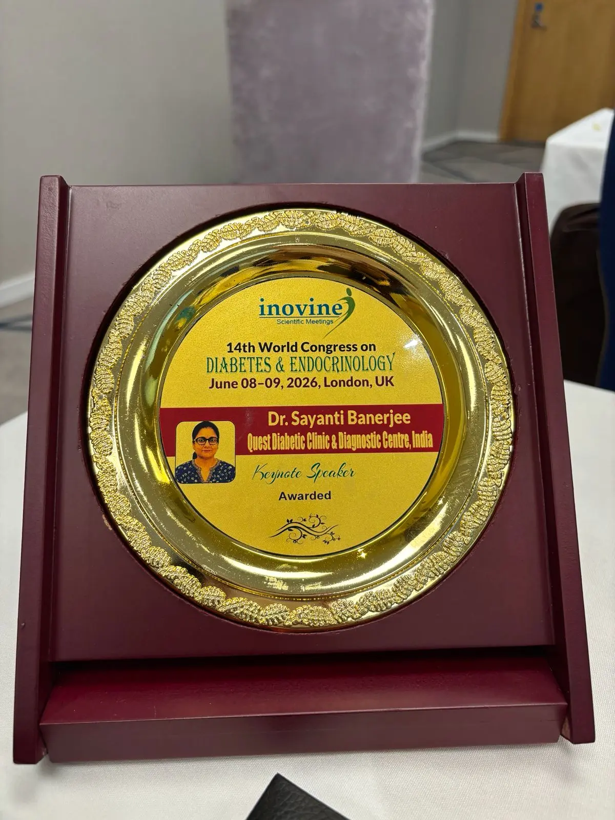 Keynote Speaker Award Plaque