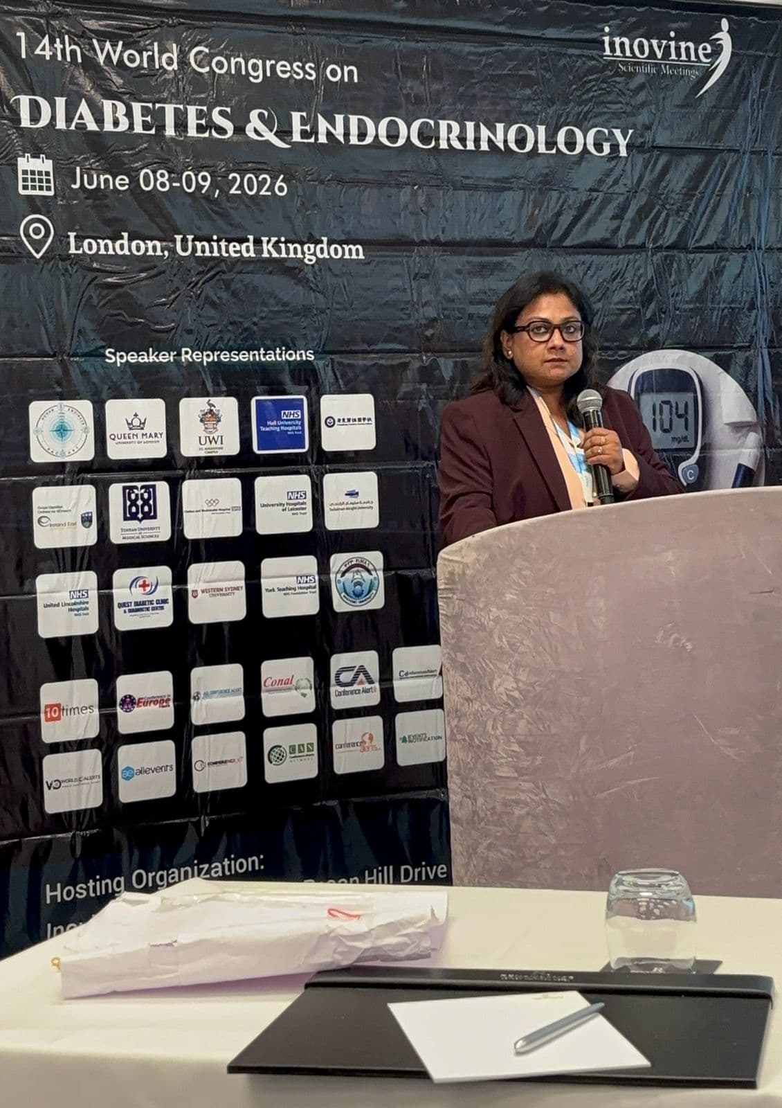 Dr. Sayanti Banerjee at the 14th World Congress on Diabetes & Endocrinology